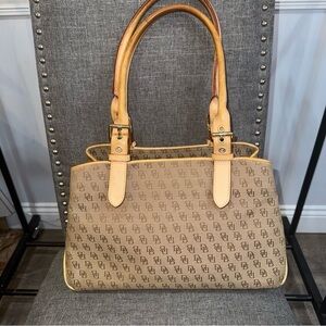 Vintage Dooney and Bourke monogram buckle satchel purse